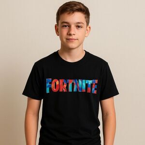 New Boys Size XL (14-16) "Fortnite" Black T-Shirt Crew Neck Short Sleeve Graphic